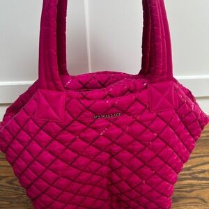 MZ Wallace Quilted Tote in Fuchsia with Sequin Accents